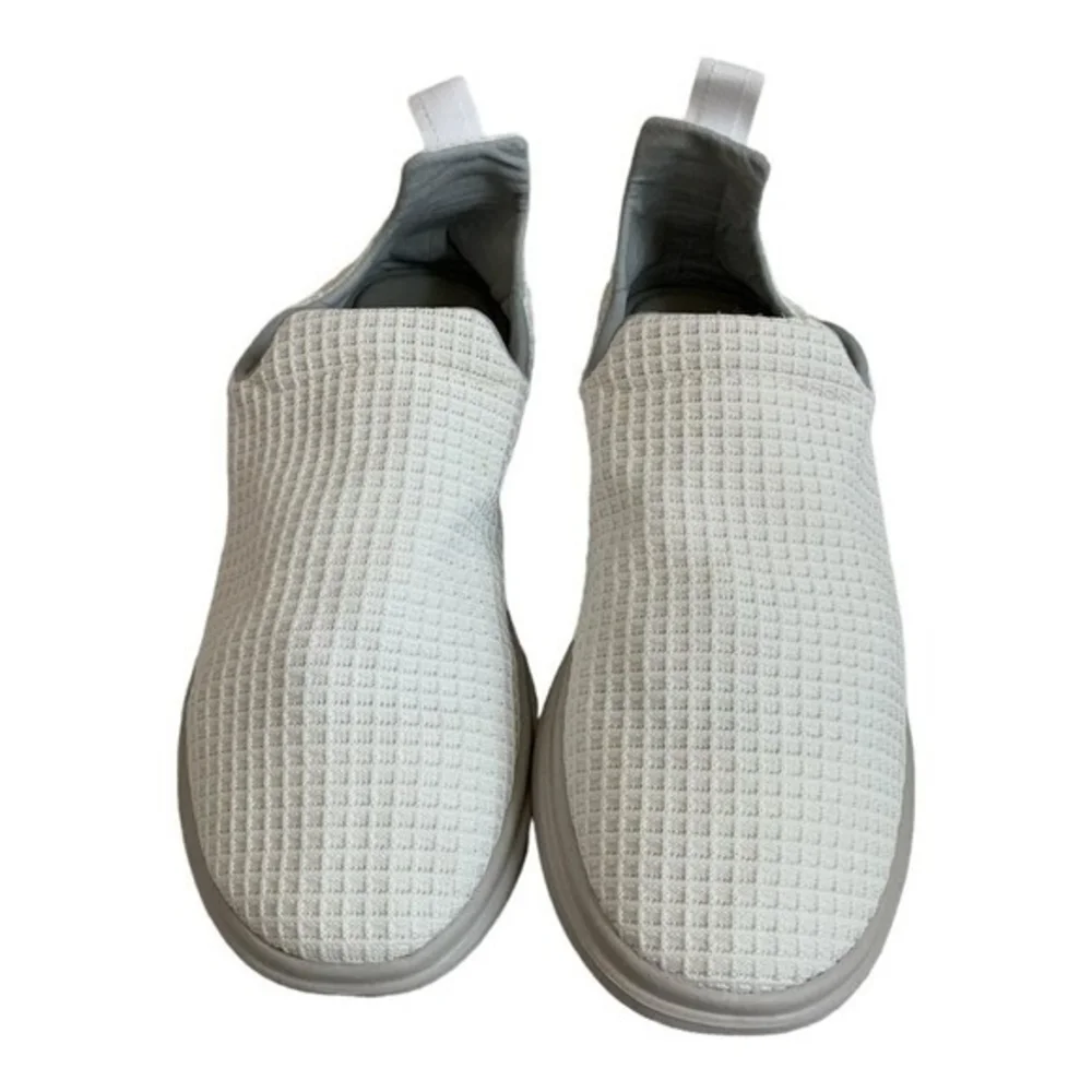 LUSSO CLOUD Jet Matte White Men’s Slip-On Waffle Canvas Shoes Size 13